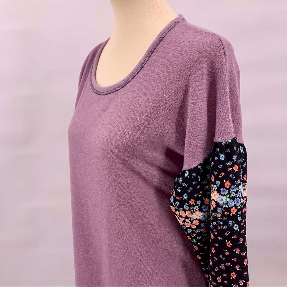 Twenty Second Mixed Material Baloon Sleeve Top Med - Picture 7 of 8